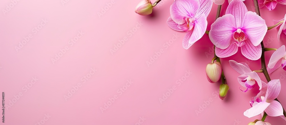 Leinwandbilder pink orchid on a blank background with space for text or other elements commonly referred to as a co