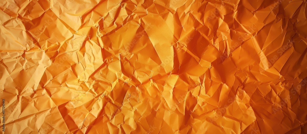 Poster background with an orange crumpled paper texture providing a grunge look ideal for presentations wit