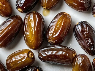 dates close up. date palm background. Date palm on a traditional craftsman market.Horizontal image