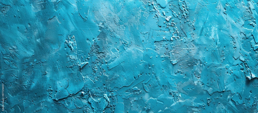 Poster Top view of a vivid blue textured concrete wall with space for text in the image. with copy space image. Place for adding text or design