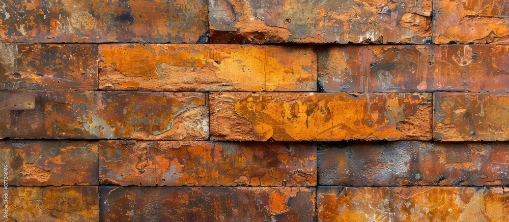Poster An abstract backdrop featuring aged orange bricks with room for text or graphics perfect as a copy space image