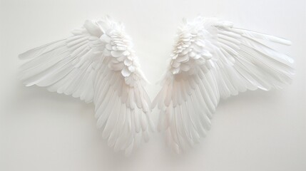 Fototapeta premium Pair of white angel wing bird white background lightweight. 