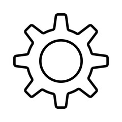 Illustration showing a black settings icon on a white background