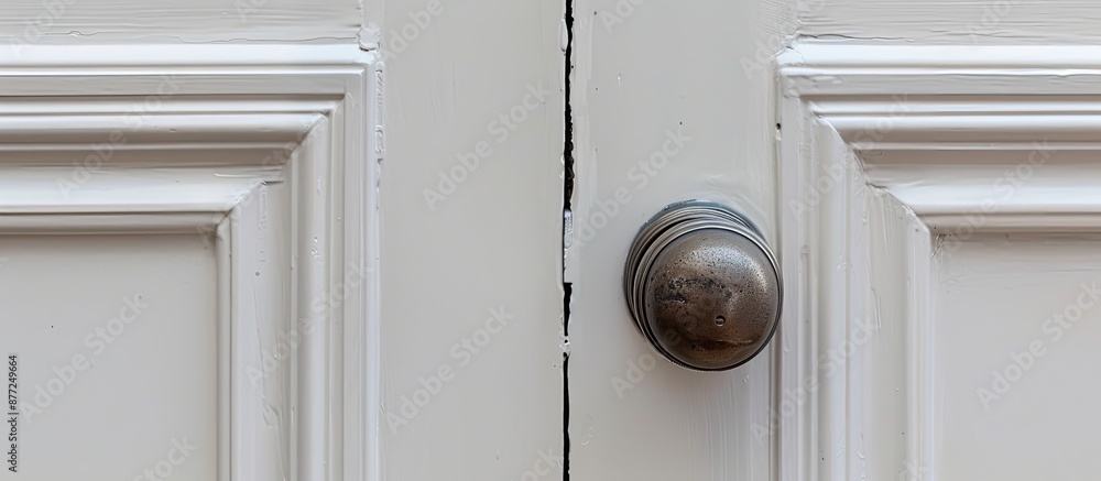 Aufkleber Horizontal white door with a metallic knob featuring a spacious area for additional image content