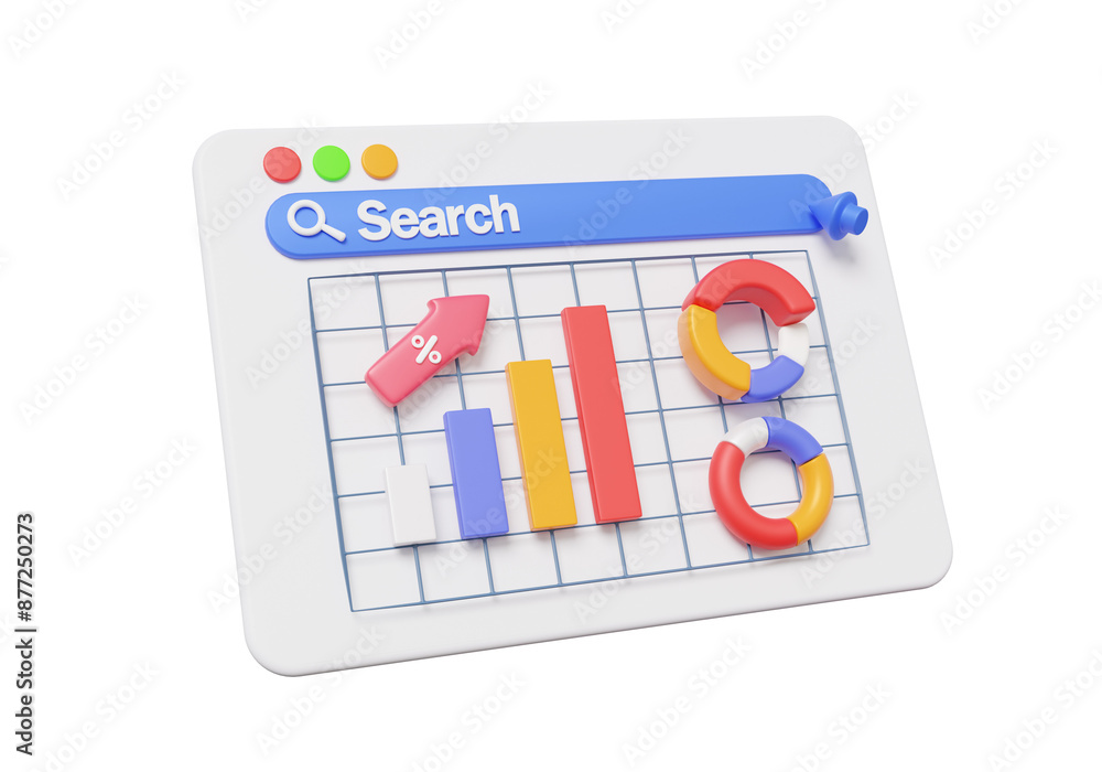 Poster statistics analytics optimization investment marketing website technology development concept. techn
