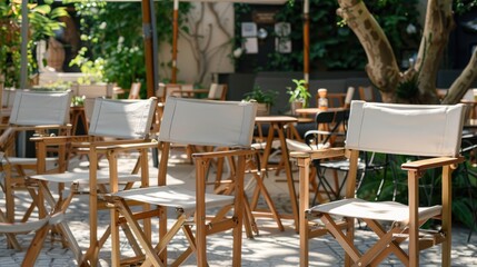 Versatile canvas chairs for cafes and outdoor use