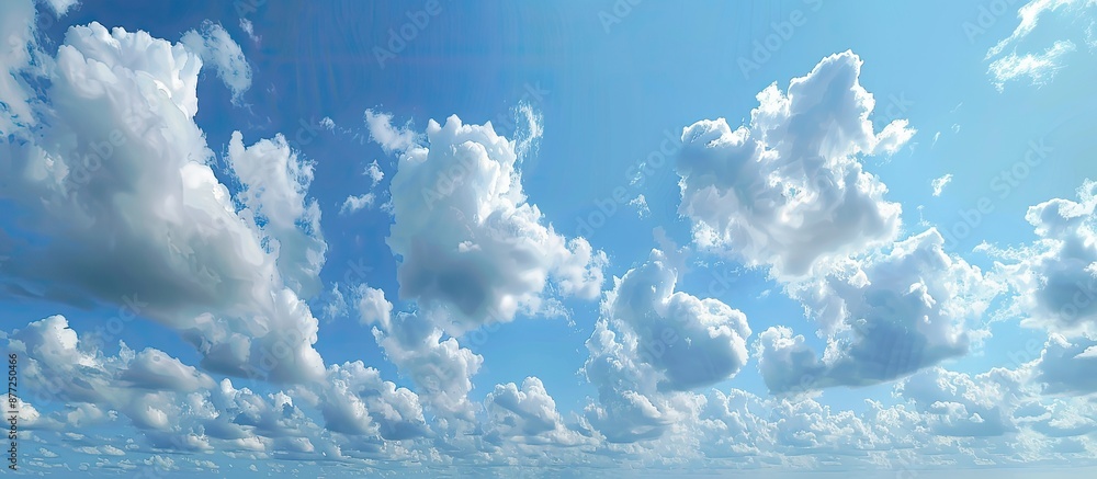 Poster A scenic view of the expansive blue sky with fluffy clouds ideal for a copy space image
