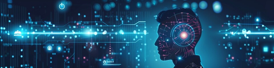 Obraz premium Automated Customer Service Growth and Efficiency: Business Graphs and Data Analysis by AI Chatbot. Businessman Engages and Analyzes AI-Driven Customer Support, Communication, and Innovation for Techno