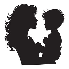 vector design of mother and baby love silhouette