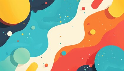 Fototapeta premium Abstract Visionary World in Split-Complementary Colors - Top View Animation with Flat Design Theme