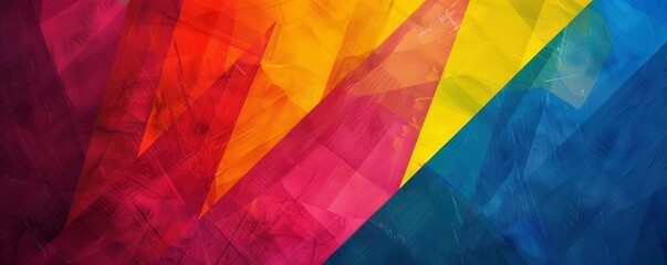 Fototapeta premium Colorful Spectrum Shapes in Flat Design - Top View Harmony Theme with Vivid Watercolor Effect