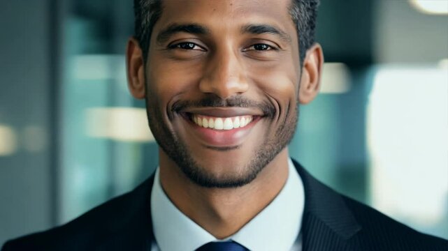 A confident businessman in a well-tailored suit projects success