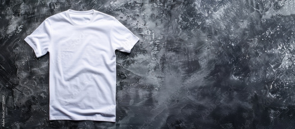 Poster Mockup of a white t shirt with space for content insertion in the image. with copy space image. Place for adding text or design
