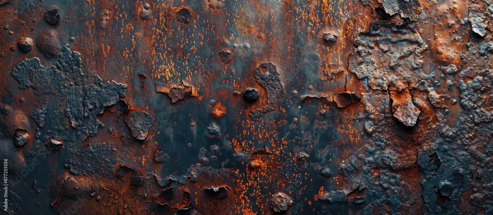 Leinwandbilder Close up of a rusty background with texture in the image. with copy space image. Place for adding text or design