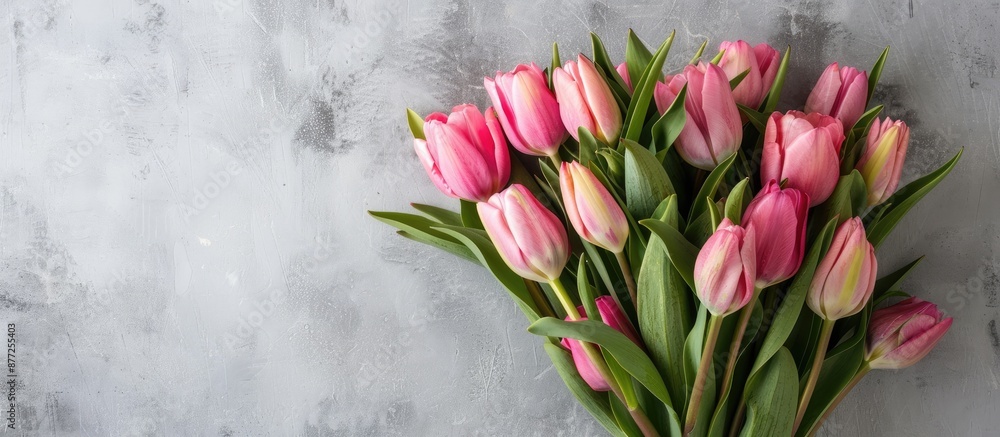 Poster Decorative Mother s Day tulip bouquet with ample copy space image