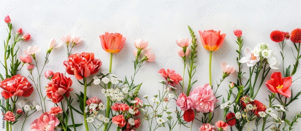 Aufkleber a blooming bouquet of spring flowers set against a white backdrop ideal for occasions like mother s 