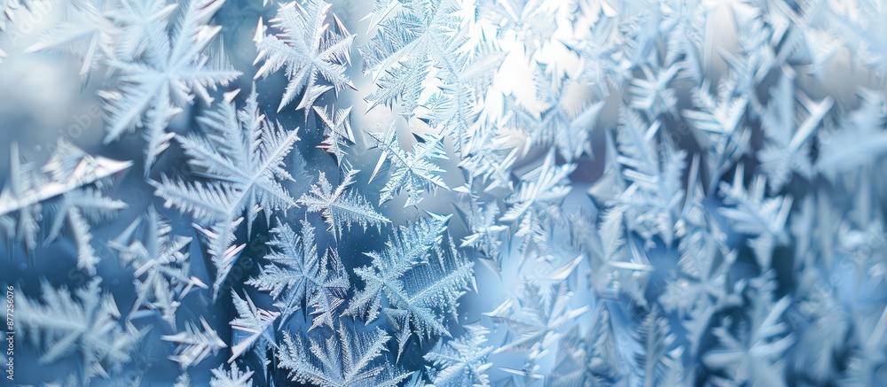Poster Ice covered window with copy space image