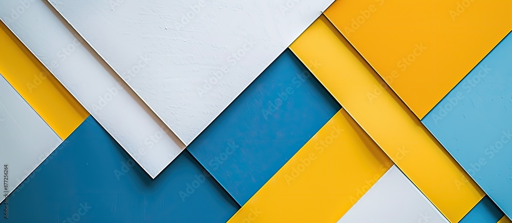 Aufkleber blue yellow and white geometrical pattern with copy space image