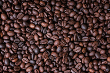 Roasted coffee beans for background