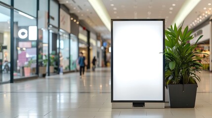 Mockup Billboard Stand in Busy Restaurant Area