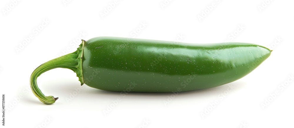Poster green jalapeno pepper isolated on white background with copy space image