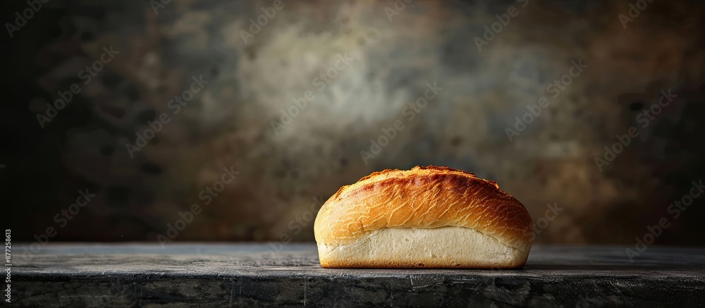 Poster loaf of bread positioned on a dark surface with ample copy space image