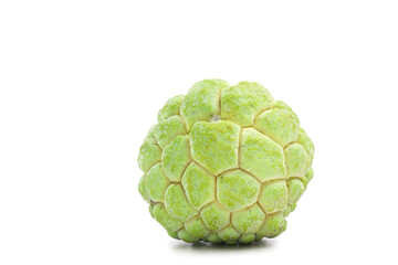 Sugar apple   isolated on white background, exotic tropical Thai annona or cherimoya fruit, healthy food.