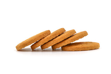 butter cookies isolated on white background.