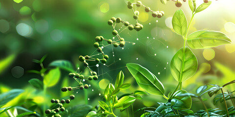 "Plant DNA Helix - Genetic Engineering in Botany | DNA and Plants - Biotechnology and Genetic Research"

