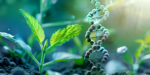 "Plant DNA Helix - Genetic Engineering in Botany | DNA and Plants - Biotechnology and Genetic Research"

