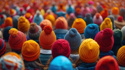 An image of people participating in a fall market, symbolizing autumn themes. Close-up shot with a colorful background to emphasize community and festivity.