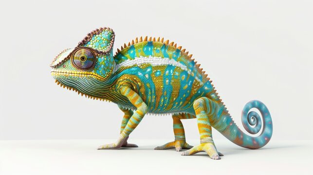 chameleon isolated on white