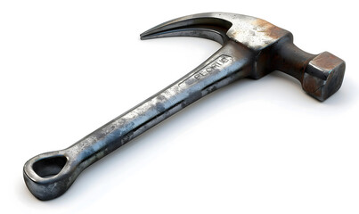 Isolated Close-up of a Claw Hammer on White Background