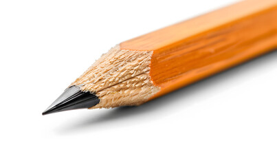 Fototapeta premium Sleek Orange Pencil Isolated on a White Background