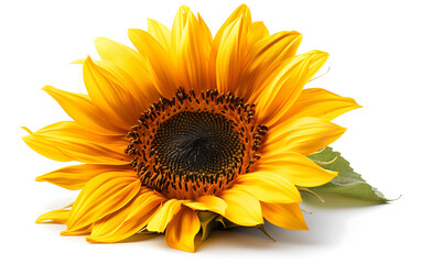 Fototapeta premium Vibrant Orange Sunflower on a Bright White Background