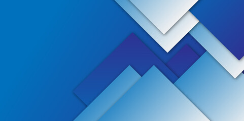 White and blue color square pattern on banner design. Modern and minimal concept white and blue abstract geometric background. Vector abstract elegant with copy space template design.
