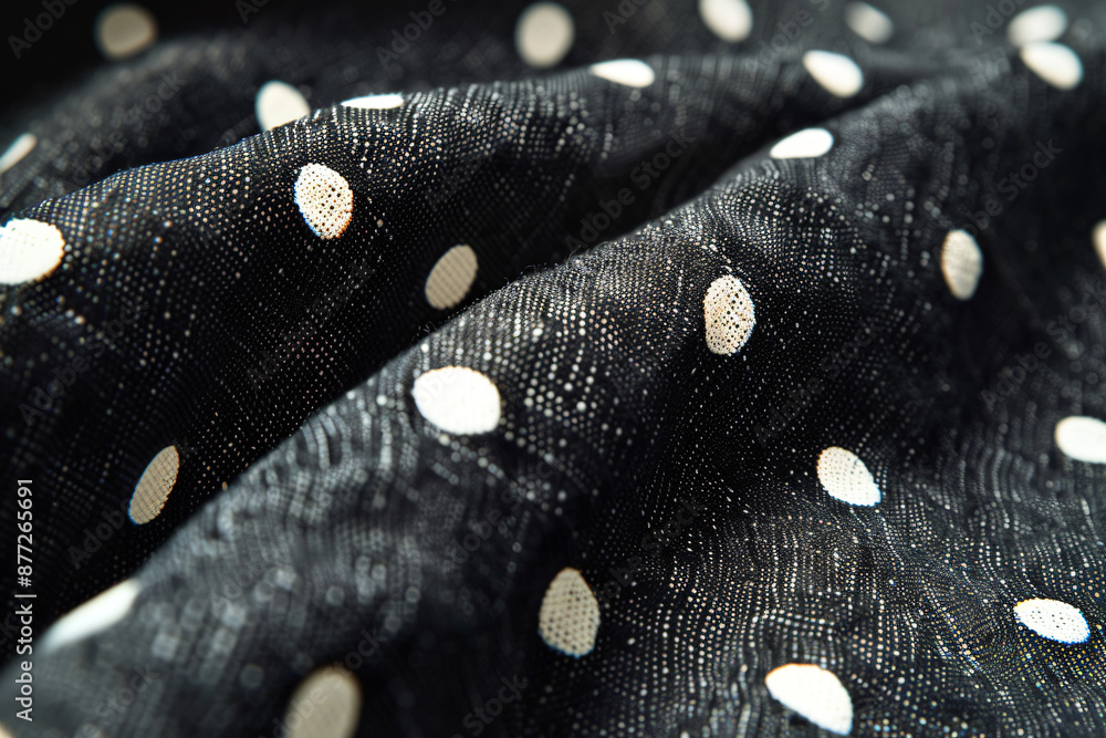 Poster black and white polka dot pattern on paper in a flat lay. white circles with a black background. bac