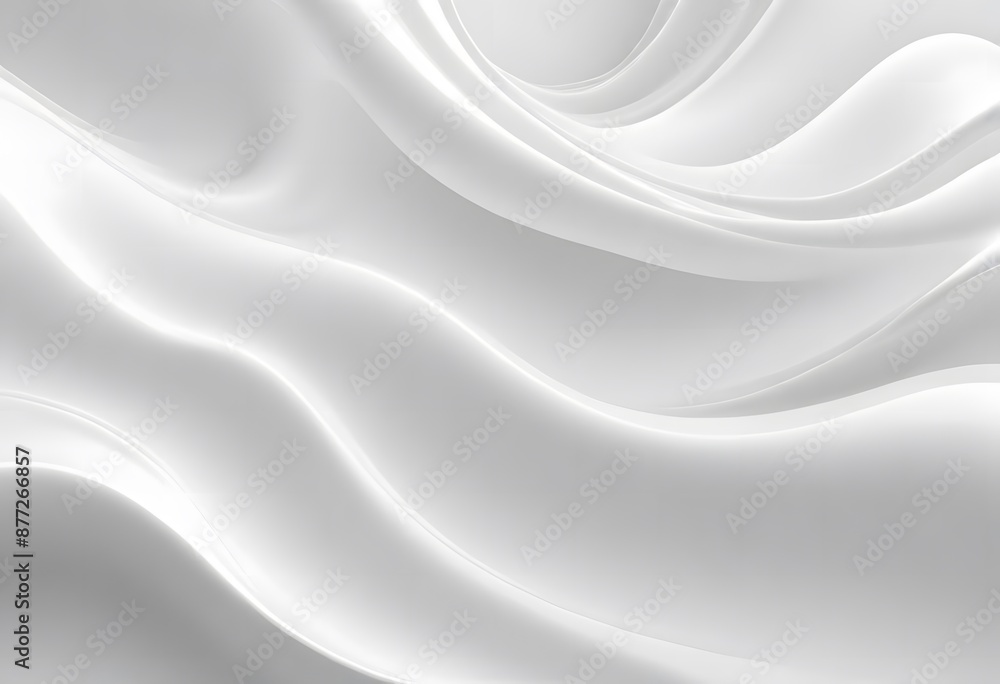 Poster 3d white geometric abstract background overlaps layer on bright space with wave decoration. minimali