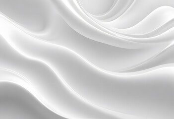 Fototapeta premium 3D white geometric abstract background overlaps layer on bright space with wave decoration. Minimalist modern graphic design element cutout style concept for banner, flyer, card