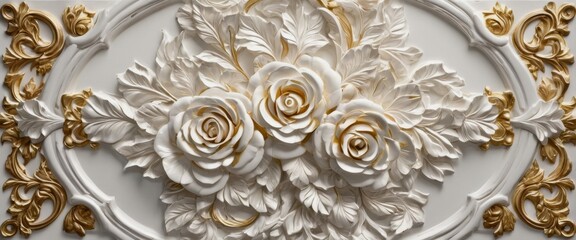Abstract background and wallpaper Intricately carved white gold