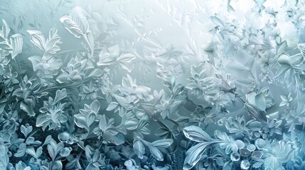 Frost ice crystals windowpane. Generative AI
