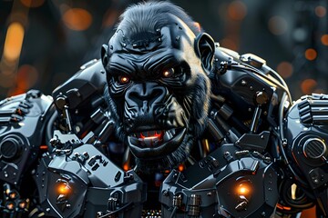 Fototapeta premium Angry robot gorilla