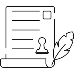 Notary Line Icon