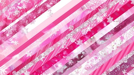 Naklejka premium Festive Pink and White Snowflake Pattern Background