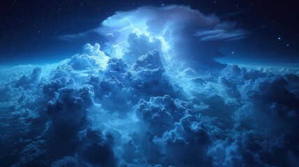Electrifying Thunderstorm: Lightning Strikes Dramatic Cloudscape in a 16:9 Image