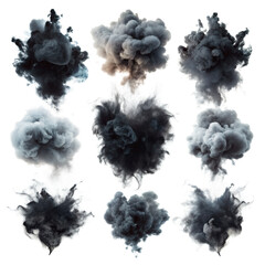 Set smoke for your design at white background, isolated background