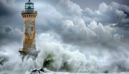Lighthouse Standing Strong Against the Storm