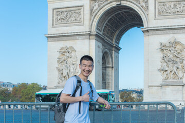 Paris, France - Arc de Triomphe under blue sky