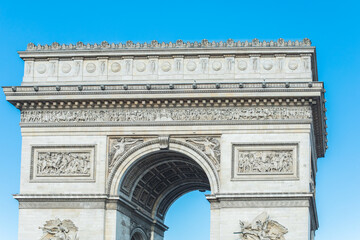 Obraz premium Paris, France - Arc de Triomphe under blue sky