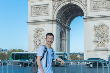 Paris, France - Arc de Triomphe under blue sky